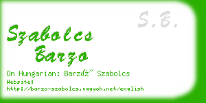 szabolcs barzo business card